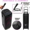 SHARP 50W RMS Portable Rechargeable Bluetooth Party Speaker with Free Microphone, Luggage-Style Handle and Wheels! - PS-935 - Image 5